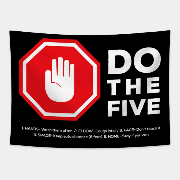 Social Distancing Stop Hand Sign Tapestry by creative