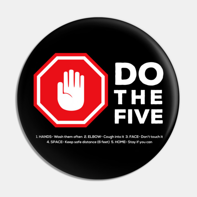Social Distancing Stop Hand Sign Pin by creative