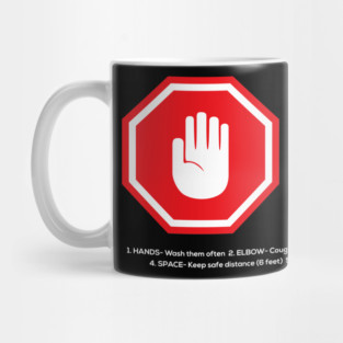 Social Distancing Stop Hand Sign Mug
