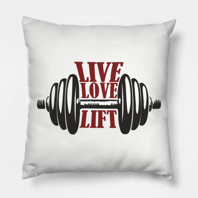 Live Love Lift Fitness Motivation Pillow by Anticorporati