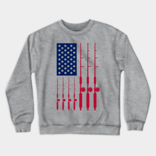Reel Freedom Fishing Rods American Flag Crewneck Sweatshirt