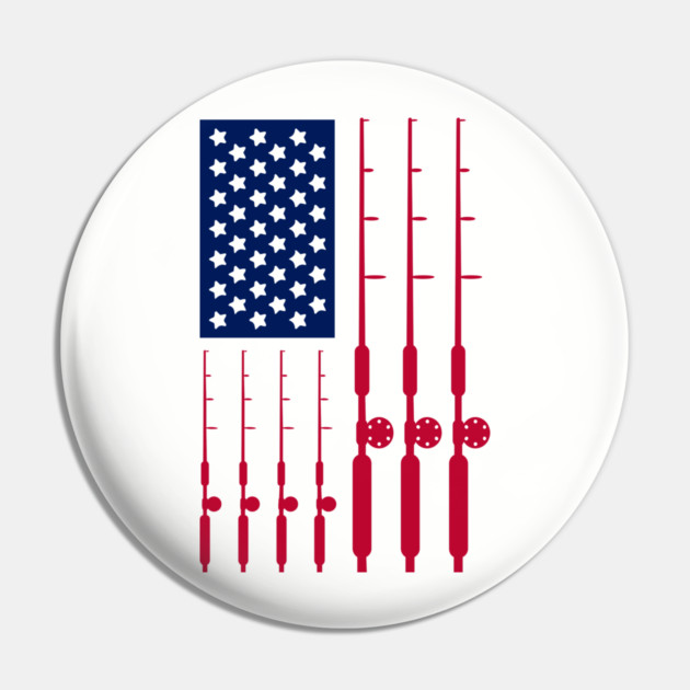 Reel Freedom Fishing Rods American Flag Pin by Anticorporati