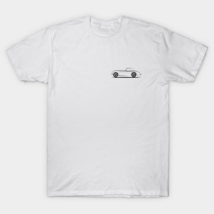 Austin Healey 100 1955 Top Up Blk T-Shirt