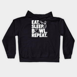 Eat. Sleep. Bowl. Repeat. Kids Hoodie