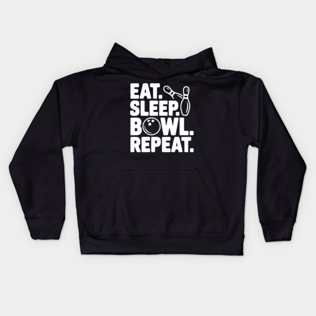 Eat. Sleep. Bowl. Repeat. Kids Hoodie by Frank Ring