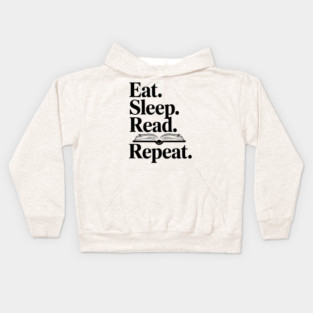 Eat. Sleep. Read. Repeat. Kids Hoodie