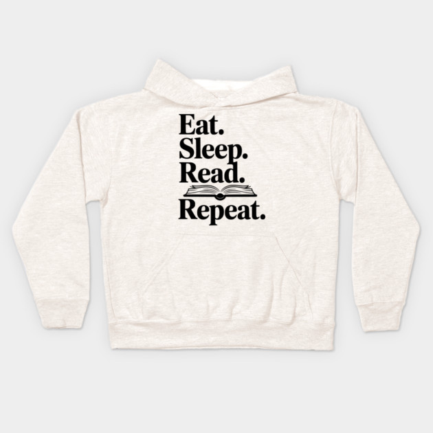 Eat. Sleep. Read. Repeat. Kids Hoodie by Frank Ring
