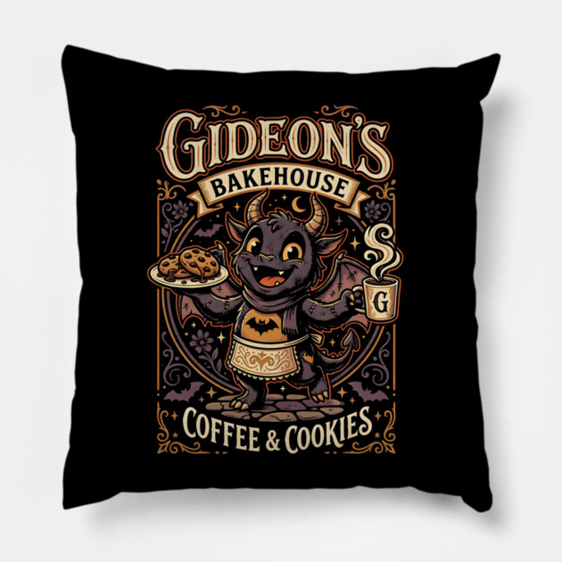 Gideon's Bakehouse Coffee and Cookies Gothic Monster Springs Pillow by Joaddo