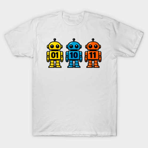 Funny Binary Robot 01 10 11 Coding Geek Humor T-Shirt by shirtlux