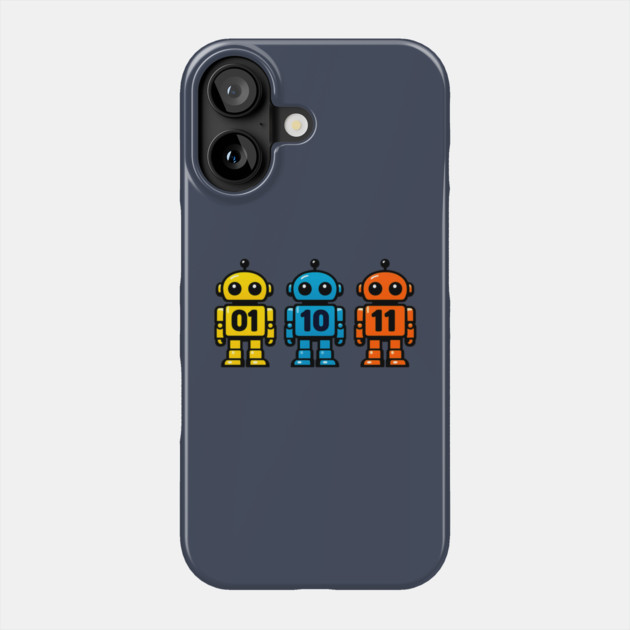 Funny Binary Robot 01 10 11 Coding Geek Humor Phone Case by shirtlux