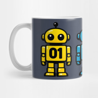 Funny Binary Robot 01 10 11 Coding Geek Humor Mug