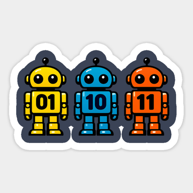 Funny Binary Robot 01 10 11 Coding Geek Humor Magnet by shirtlux