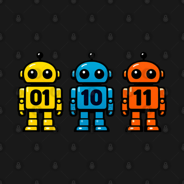 Funny Binary Robot 01 10 11 Coding Geek Humor by shirtlux