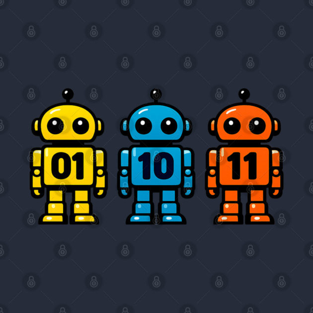 Funny Binary Robot 01 10 11 Coding Geek Humor by shirtlux