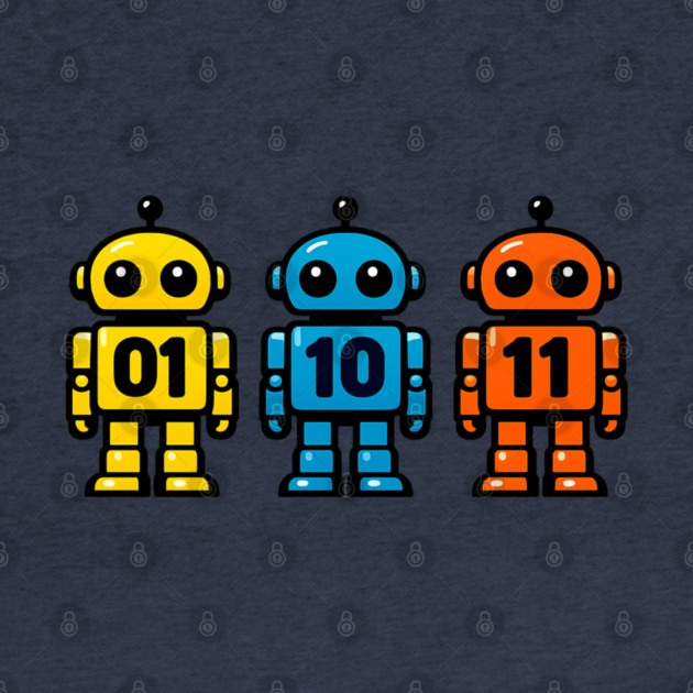 Funny Binary Robot 01 10 11 Coding Geek Humor by shirtlux