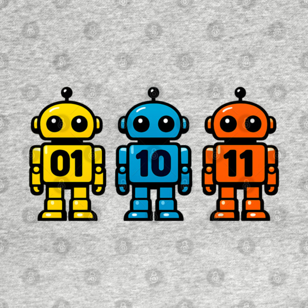 Funny Binary Robot 01 10 11 Coding Geek Humor by shirtlux