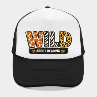 Cute Wild About Reading Animal Pattern Book Lover Hat