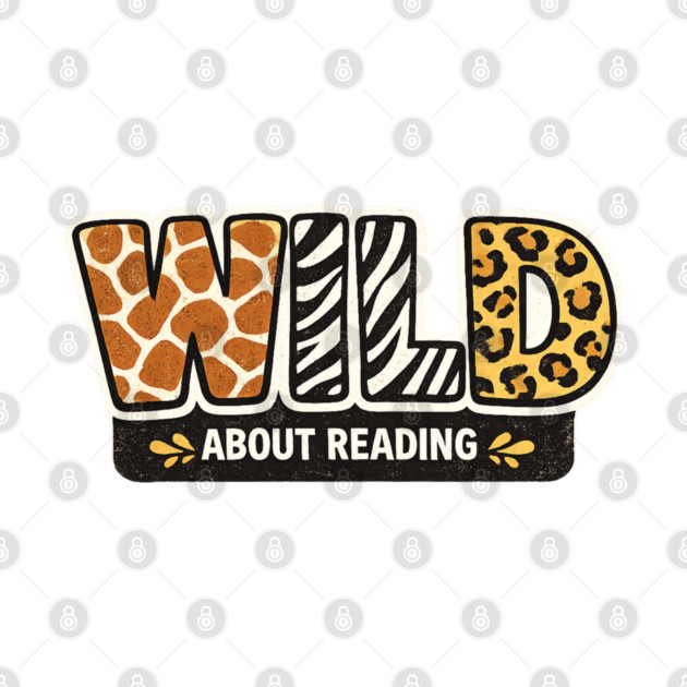 Cute Wild About Reading Animal Pattern Book Lover by shirtlux