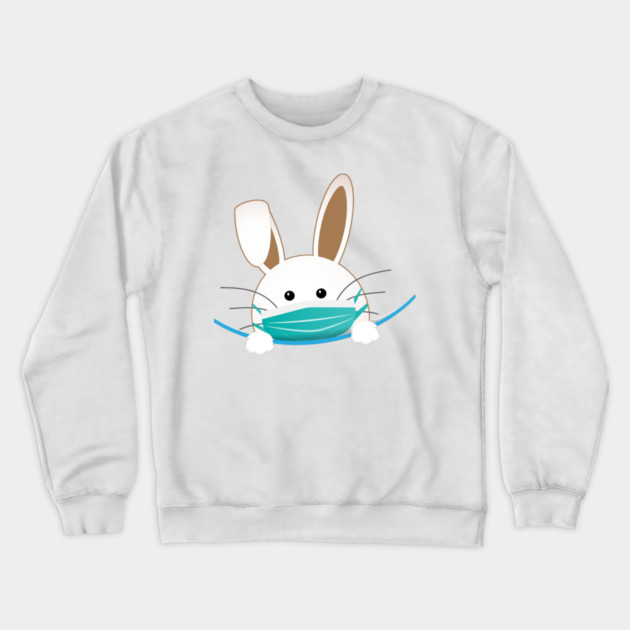 Easter Bunny Wearing a Face Mask Crewneck Sweatshirt by creative