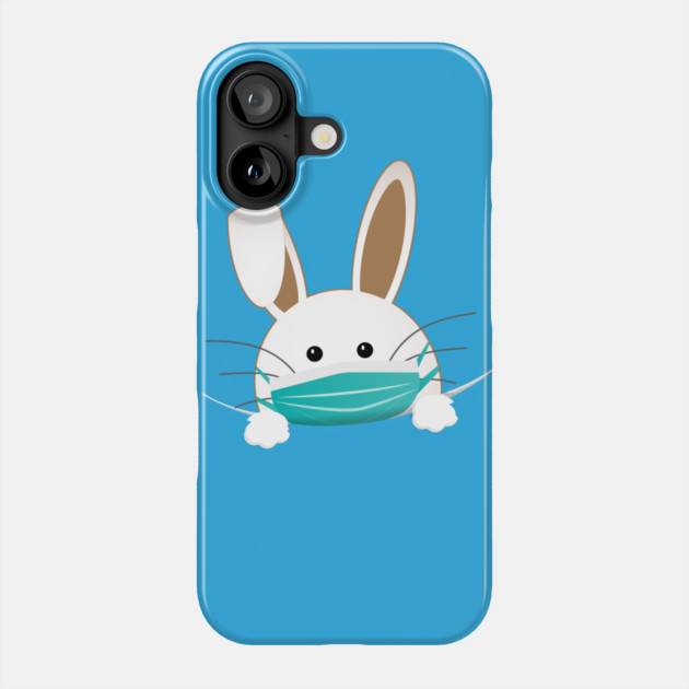 Easter Bunny Wearing a Face Mask Phone Case by creative