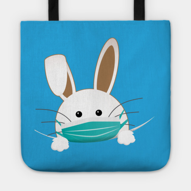 Easter Bunny Wearing a Face Mask Tote by creative