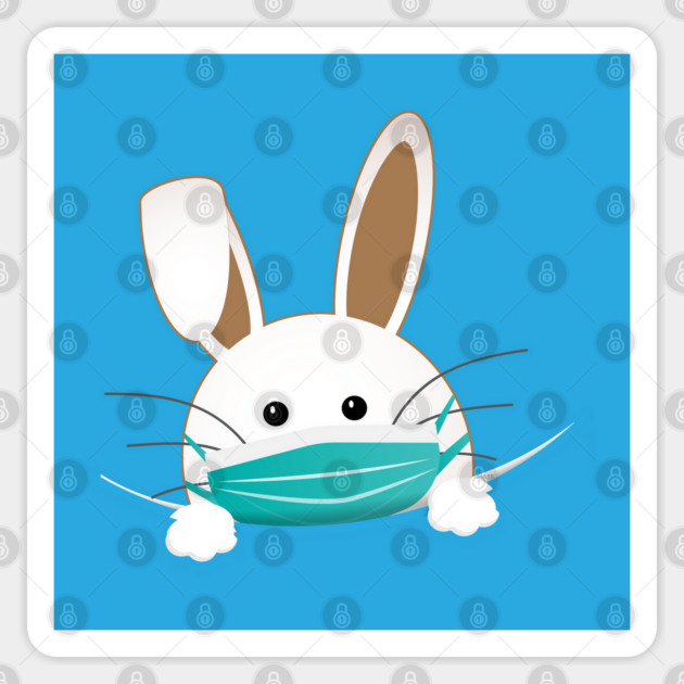 Easter Bunny Wearing a Face Mask Sticker by creative