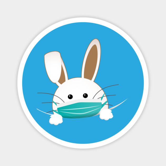 Easter Bunny Wearing a Face Mask Magnet by creative