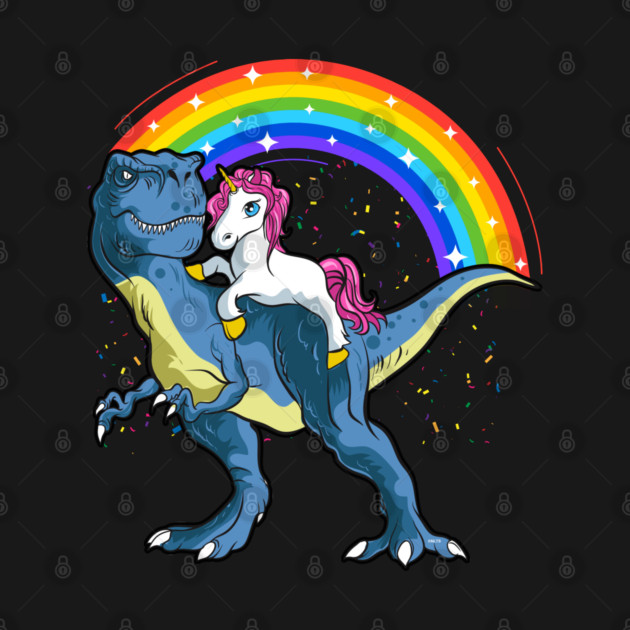 Unicorn Riding a T-Rex Dinosaur Funny by creative