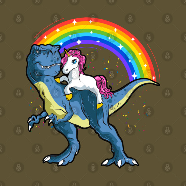 Unicorn Riding a T-Rex Dinosaur Funny by creative