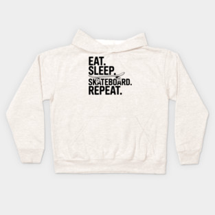 Eat. Sleep. Skateboard. Repeat. Kids Hoodie