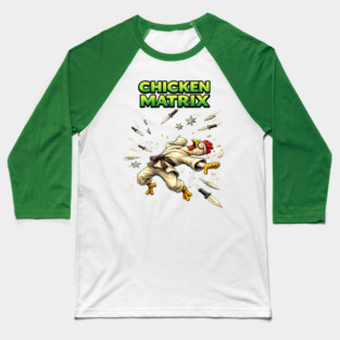 Chicken Matrix Baseball T-Shirt
