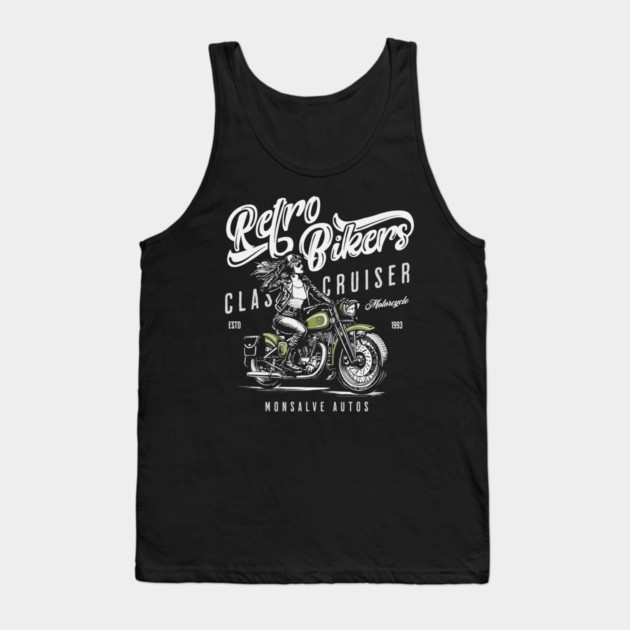 retro biker Tank Top by monsalveautos