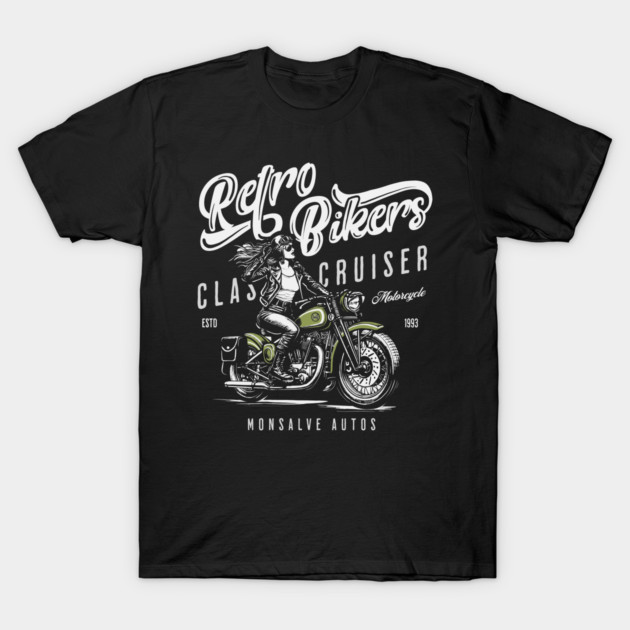 retro biker T-Shirt by monsalveautos