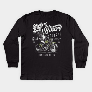retro biker Kids Long Sleeve T-Shirt