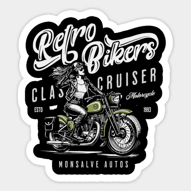 retro biker Magnet by monsalveautos