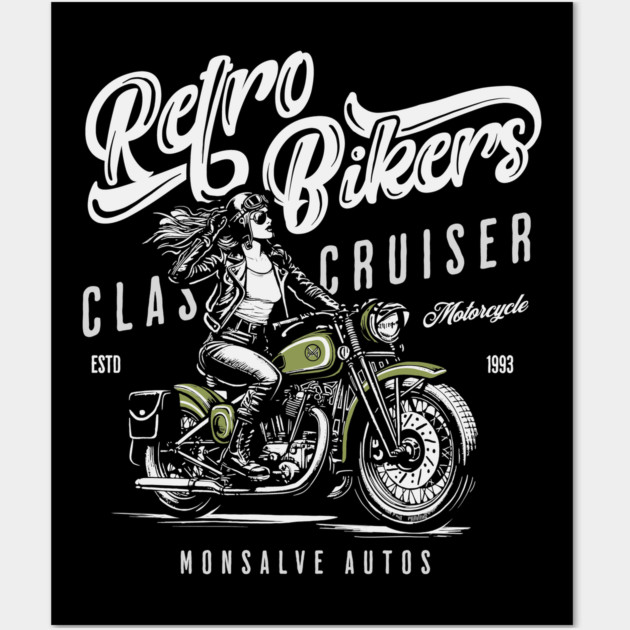 retro biker Wall Art by monsalveautos