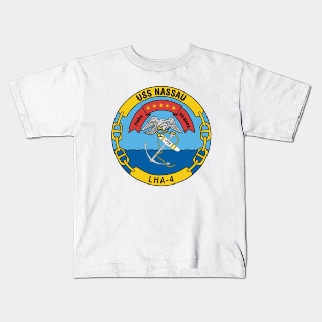 USS Nassau LHA-4 Crest Kids T-Shirt by Litehouse Tees