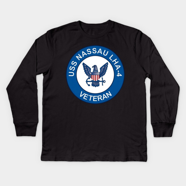 USS Nassau Veteran Kids Long Sleeve T-Shirt by Litehouse Tees