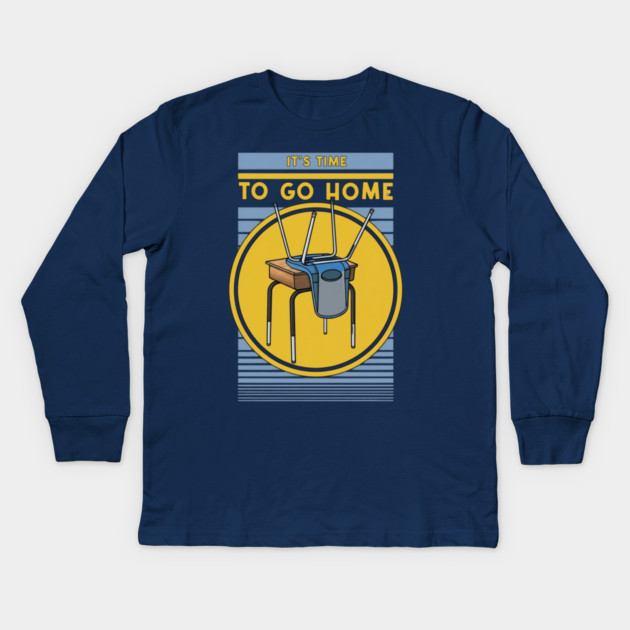 Time To Go Home Kids Long Sleeve T-Shirt by Litehouse Tees