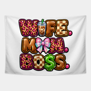 Wife Mom Boss Tapestry