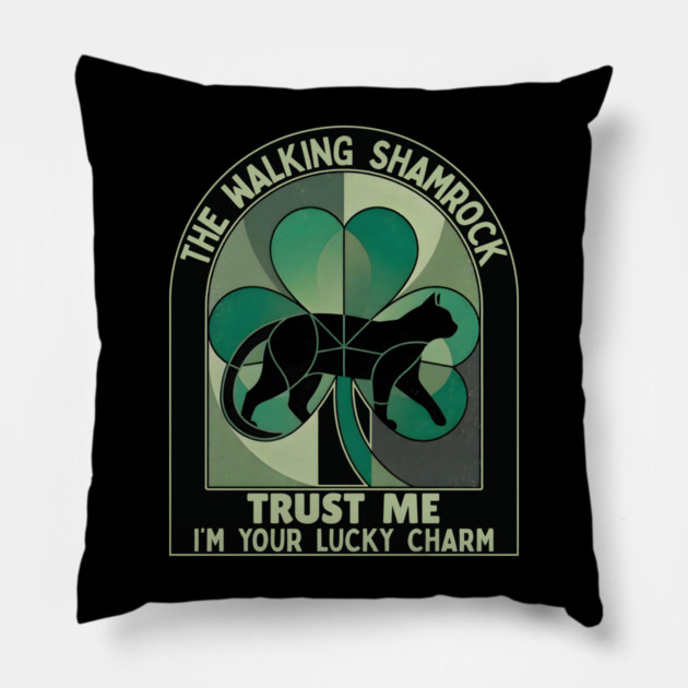 THE WALKING SHAMROCK Pillow by Cataura