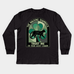 THE WALKING SHAMROCK Kids Long Sleeve T-Shirt