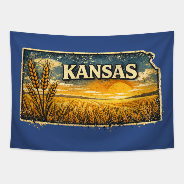 Kansas – The Wheat State Tapestry by CrazyGirl