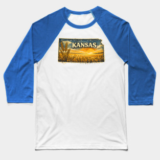 Kansas – The Wheat State Baseball T-Shirt