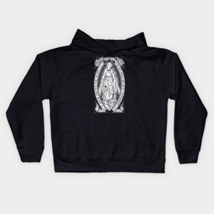 Virgin Mary Catholic Vintage Engraving Kids Hoodie