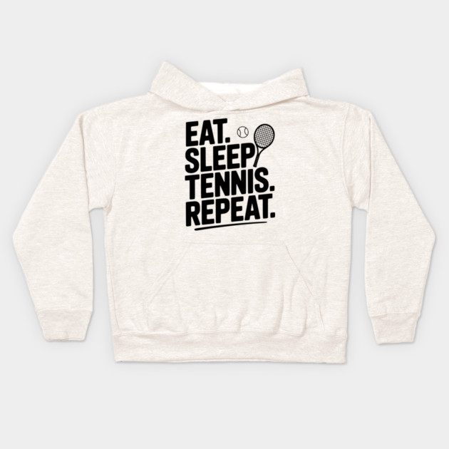 Eat. Sleep. Tennis. Repeat. Kids Hoodie by Frank Ring