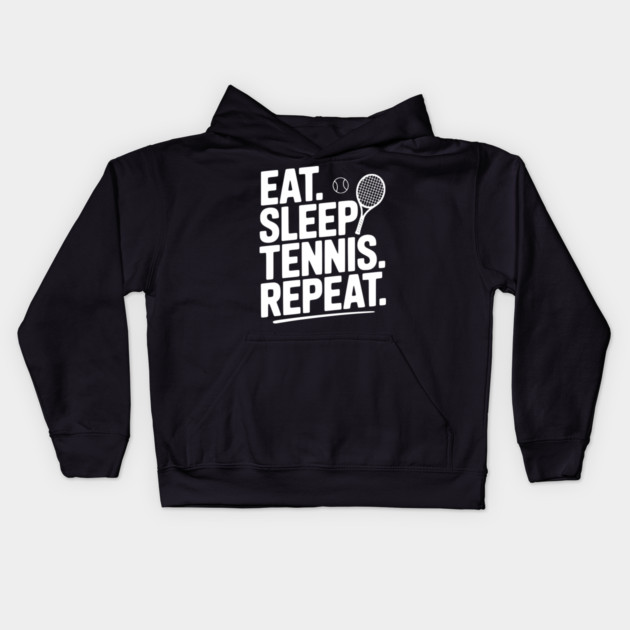 Eat. Sleep. Tennis. Repeat. Kids Hoodie by Frank Ring