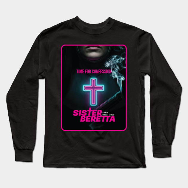 Sister Beretta Neon poster Long Sleeve T-Shirt by Fabricated Crime