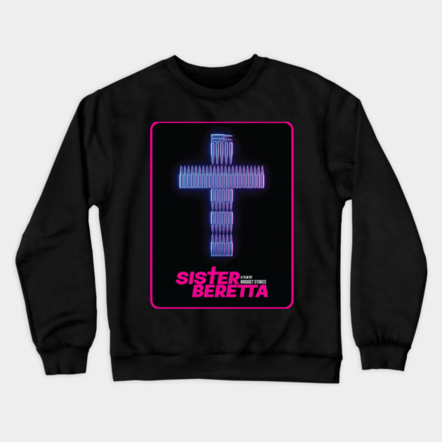 Sister Beretta Bullet Cross Crewneck Sweatshirt by Fabricated Crime