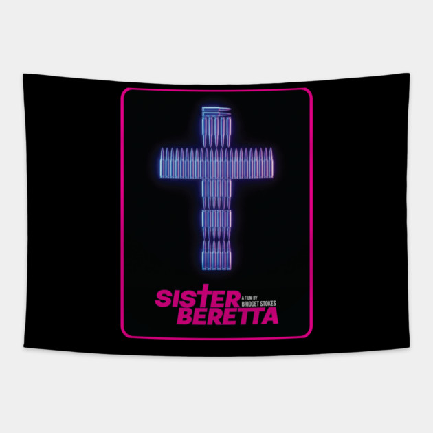 Sister Beretta Bullet Cross Tapestry by Fabricated Crime